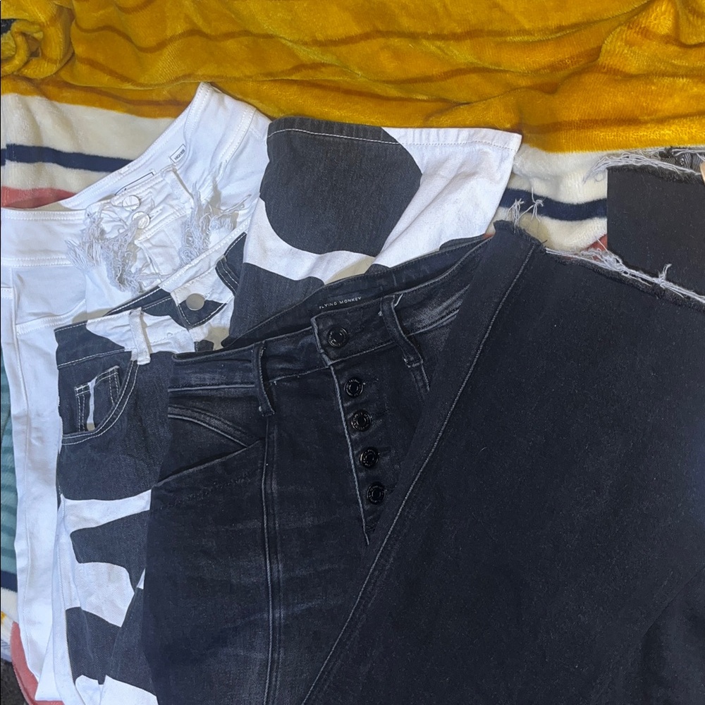 KanCan Black and White Flare & Wide Leg Jeans